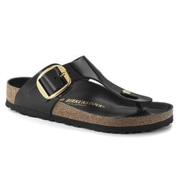 BIRKENSTOCK GIZEH BIG BUCKLE HIGH SHINE BLACK LEATHER