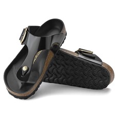 BIRKENSTOCK GIZEH BIG BUCKLE HIGH SHINE BLACK LEATHER - BEND SHOE CO