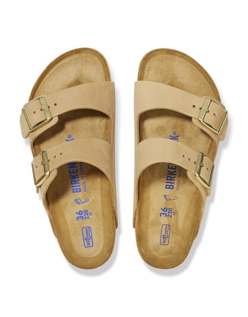 BIRKENSTOCK ARIZONA SOFT FOOTBED SANDCASTLE NUBUCK