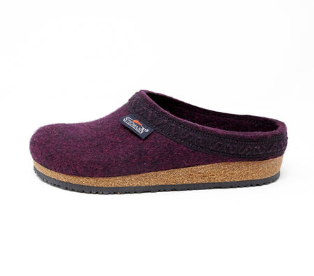 STEGMANN WOMEN'S ORIGINAL 108 WOOL CLOG-DARK MAGENTA