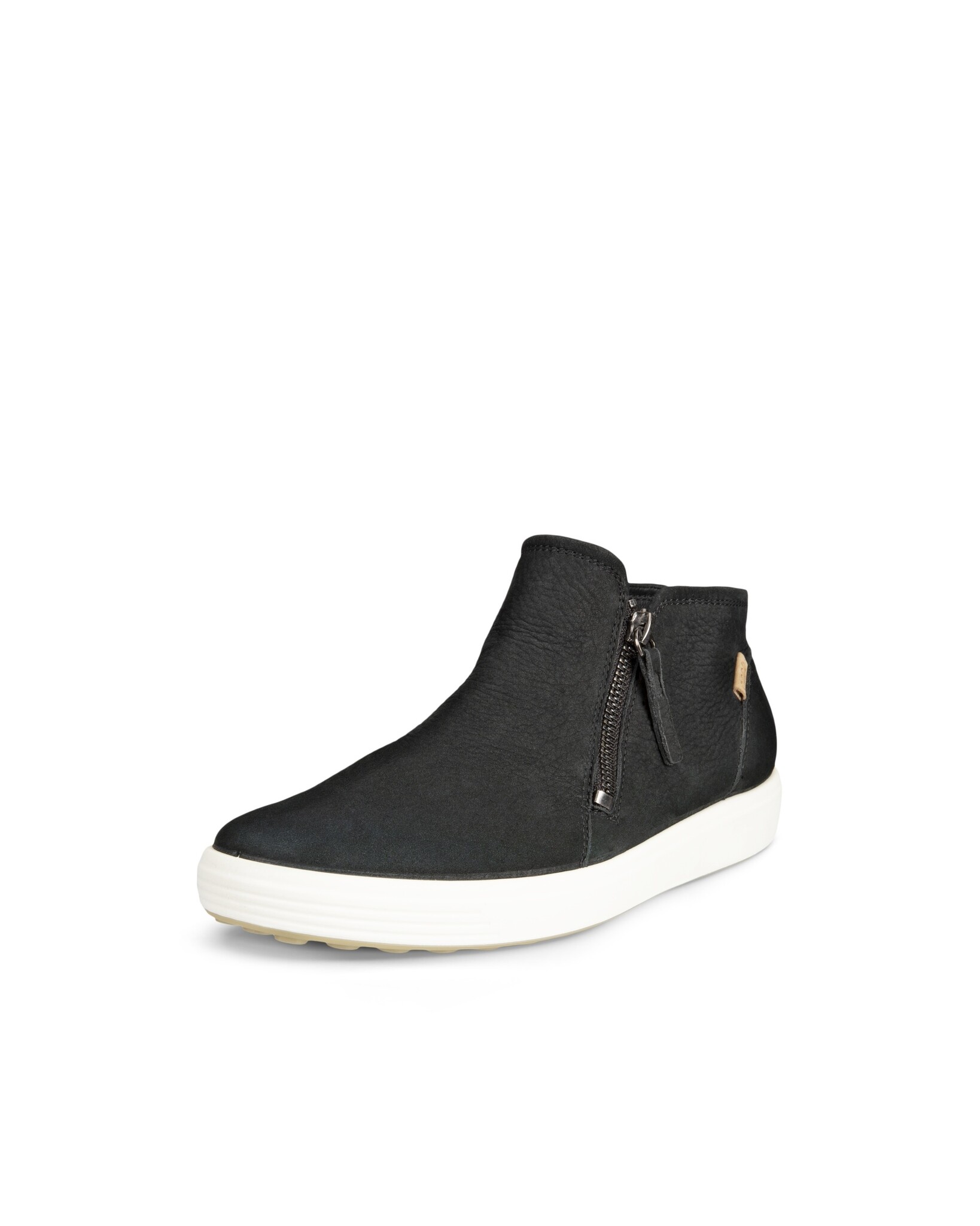 ECCO WOMEN'S SOFT 7 SIDE ZIP BOOTIE-BLACK