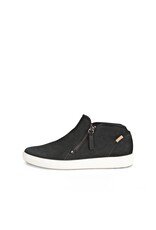 ECCO WOMEN'S SOFT 7 SIDE ZIP BOOTIE-BLACK