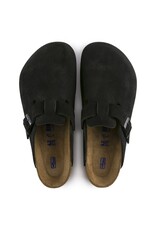 BIRKENSTOCK BOSTON SOFT FOOTBED SUEDE LEATHER-BLACK