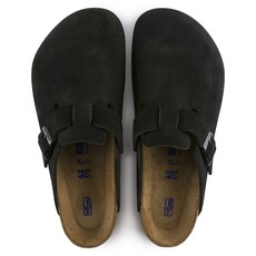 BIRKENSTOCK BOSTON SOFT FOOTBED SUEDE LEATHER-BLACK - BEND SHOE CO
