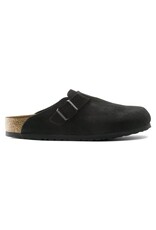 BIRKENSTOCK BOSTON SOFT FOOTBED SUEDE LEATHER-BLACK