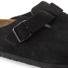 BIRKENSTOCK BOSTON SOFT FOOTBED SUEDE LEATHER-BLACK - BEND SHOE CO