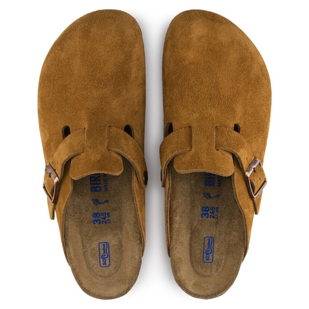 BIRKENSTOCK BOSTON SOFT FOOTBED SUEDE LEATHER-MINK
