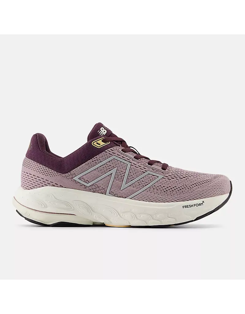 NEW BALANCE WOMEN'S 860V14-ICE WINE/PLUM BROWN/SILVER METALLIC