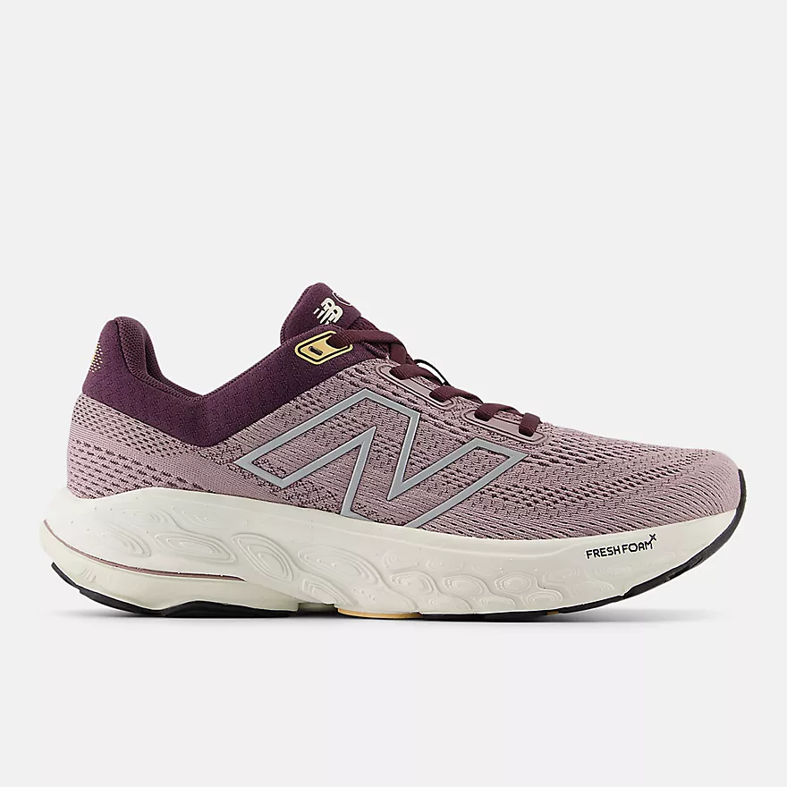 NEW BALANCE WOMEN'S 860V14-ICE WINE/PLUM BROWN/SILVER METALLIC
