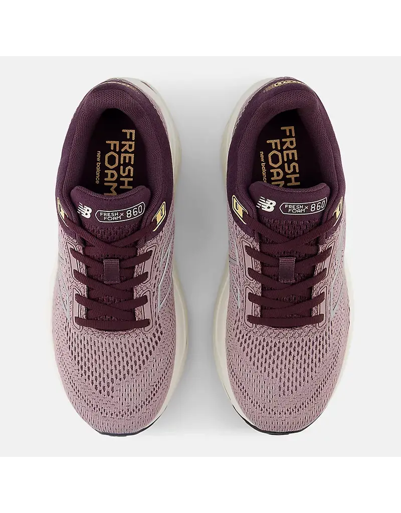 NEW BALANCE WOMEN'S 860V14-ICE WINE/PLUM BROWN/SILVER METALLIC
