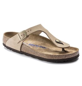 BIRKENSTOCK GIZEH SOFT FOOTBED NUBUCK LEATHER-SANDCASTLE