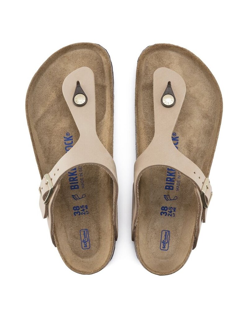 BIRKENSTOCK GIZEH SOFT FOOTBED NUBUCK LEATHER-SANDCASTLE