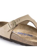 BIRKENSTOCK GIZEH SOFT FOOTBED NUBUCK LEATHER-SANDCASTLE