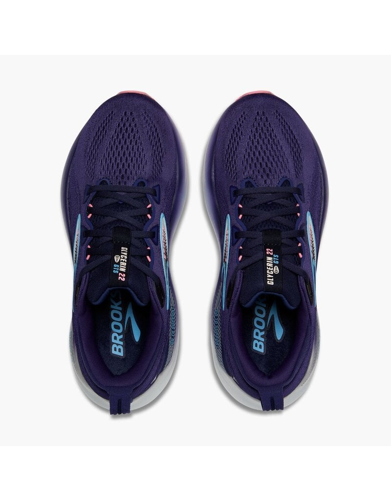 BROOKS WOMEN'S GLYCERIN GTS 22-BLUE RIBBON/PEACOAT/DIANTHUS