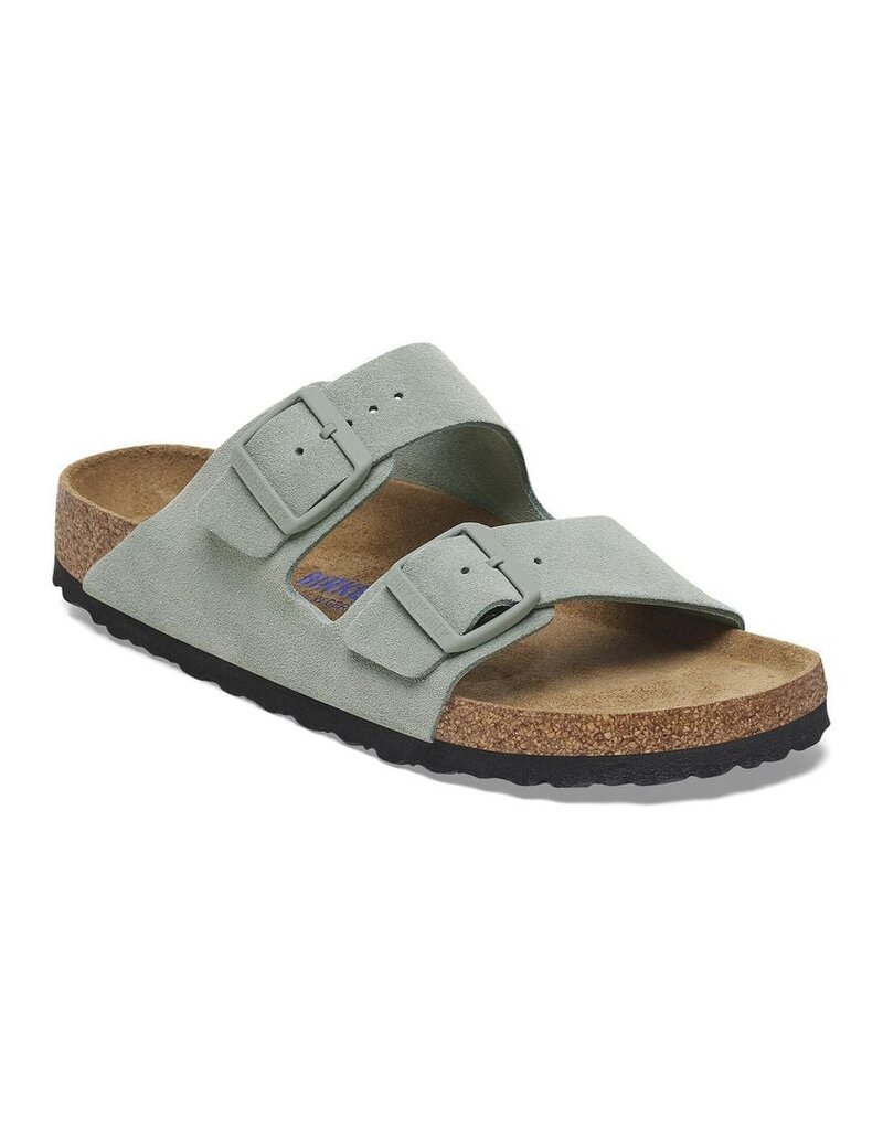 BIRKENSTOCK ARIZONA SOFT FOOTBED SUEDE-PURE SAGE
