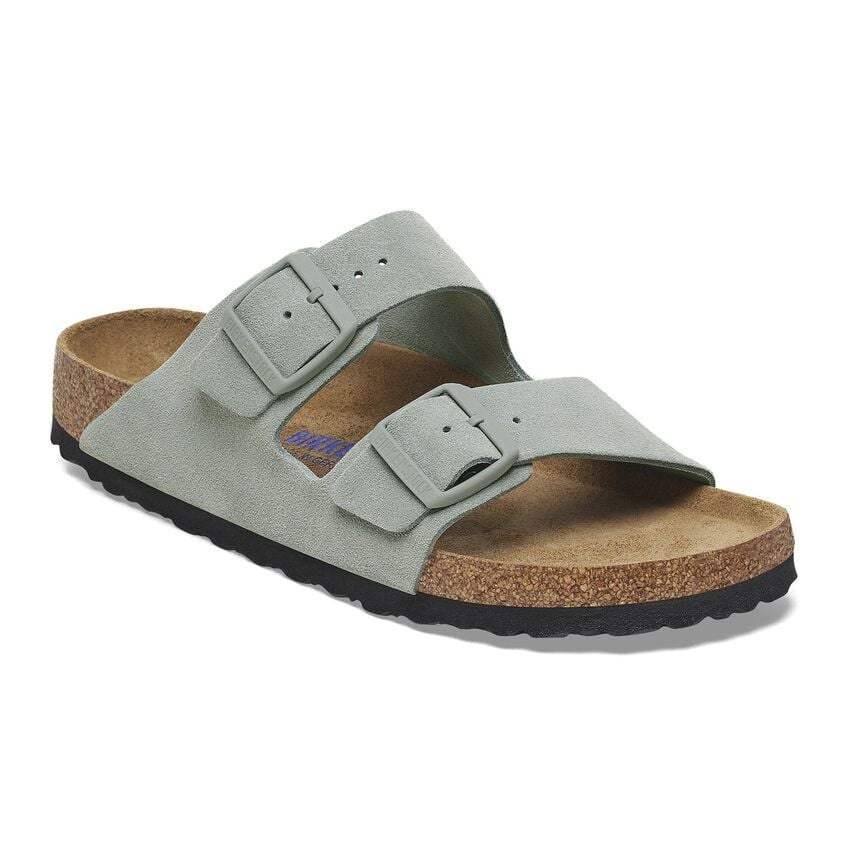 BIRKENSTOCK ARIZONA SOFT FOOTBED SUEDE-PURE SAGE