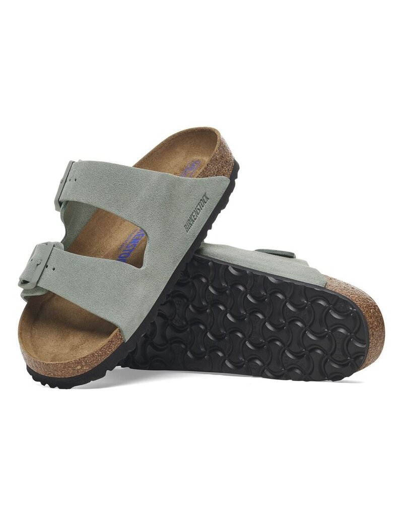 BIRKENSTOCK ARIZONA SOFT FOOTBED SUEDE-PURE SAGE