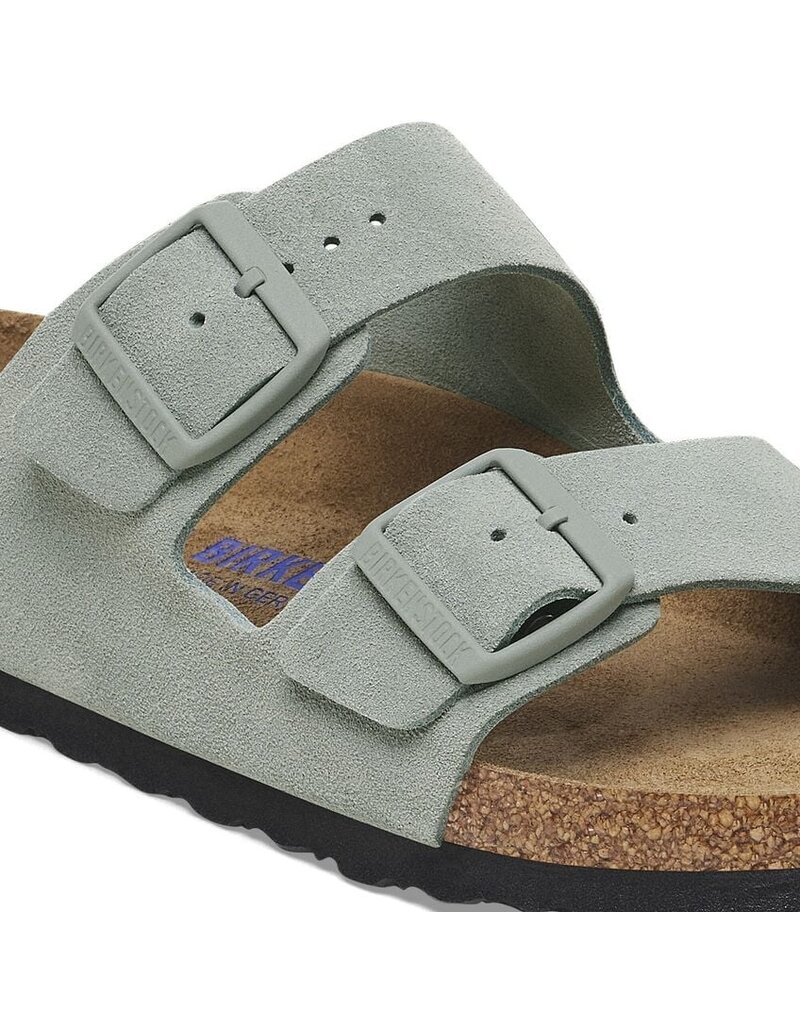 BIRKENSTOCK ARIZONA SOFT FOOTBED SUEDE-PURE SAGE
