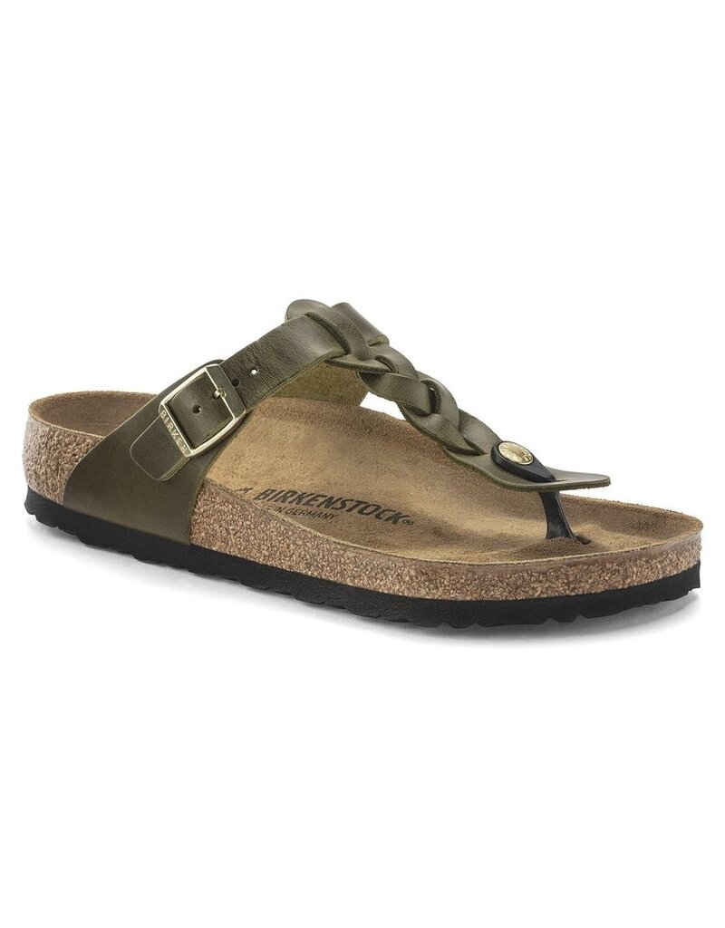 BIRKENSTOCK GIZEH BRAID GREEN OLIVE OILED