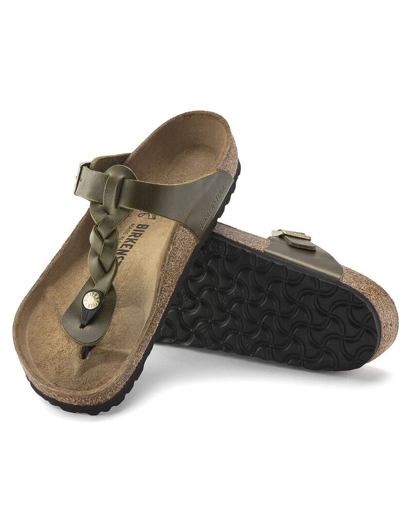 BIRKENSTOCK GIZEH BRAID GREEN OLIVE OILED