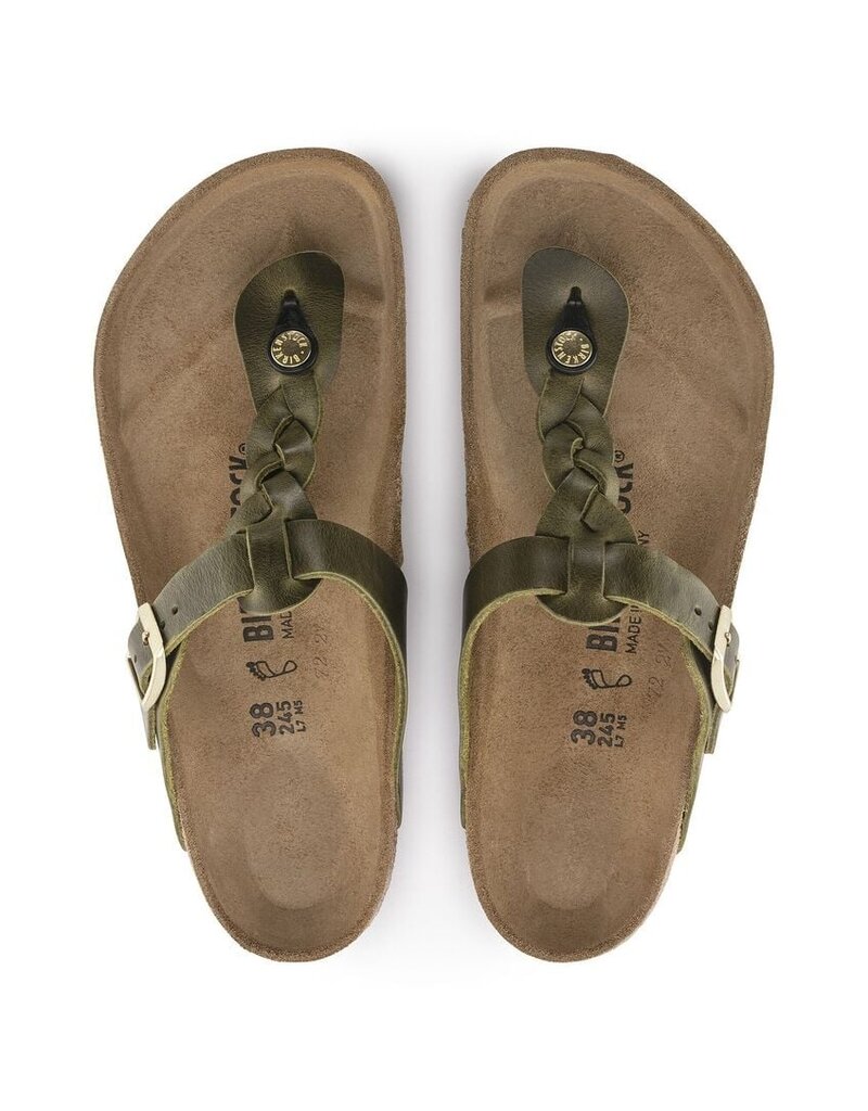 BIRKENSTOCK GIZEH BRAID GREEN OLIVE OILED