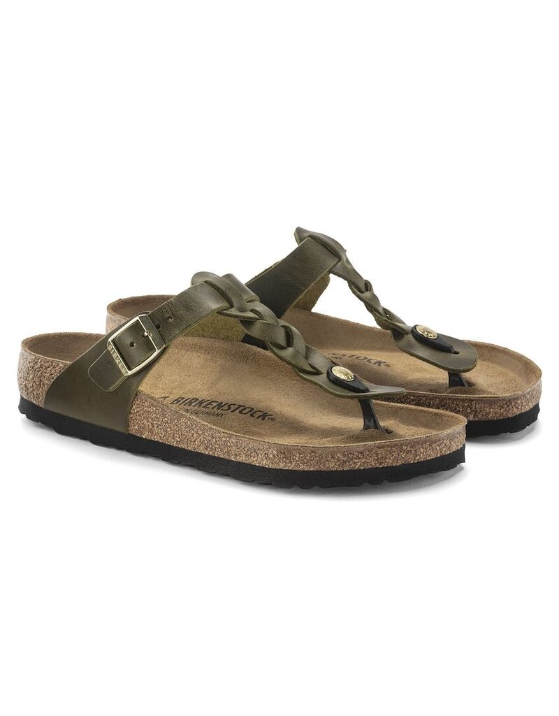 BIRKENSTOCK GIZEH BRAID GREEN OLIVE OILED