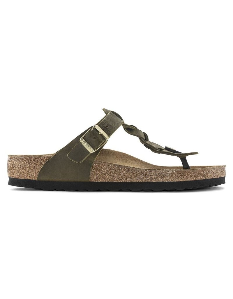 BIRKENSTOCK GIZEH BRAID GREEN OLIVE OILED
