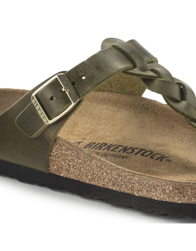 BIRKENSTOCK GIZEH BRAID GREEN OLIVE OILED