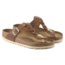 BIRKENSTOCK GIZEH BRAID OILED LEATHER-COGNAC