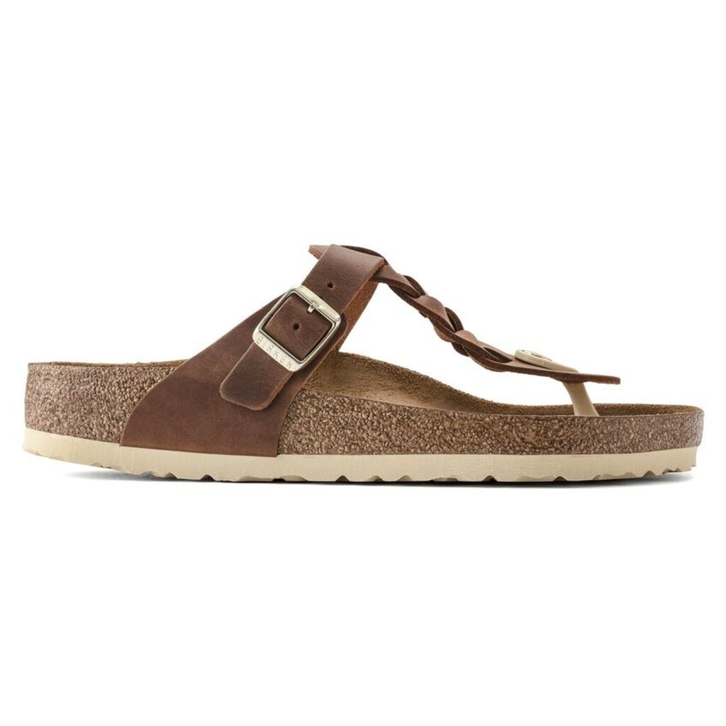 BIRKENSTOCK GIZEH BRAID OILED LEATHER-COGNAC
