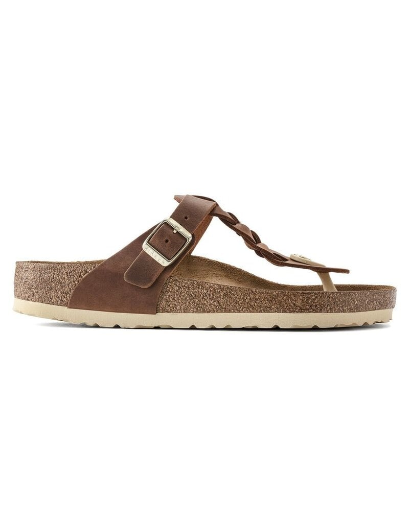 BIRKENSTOCK GIZEH BRAID OILED LEATHER-COGNAC