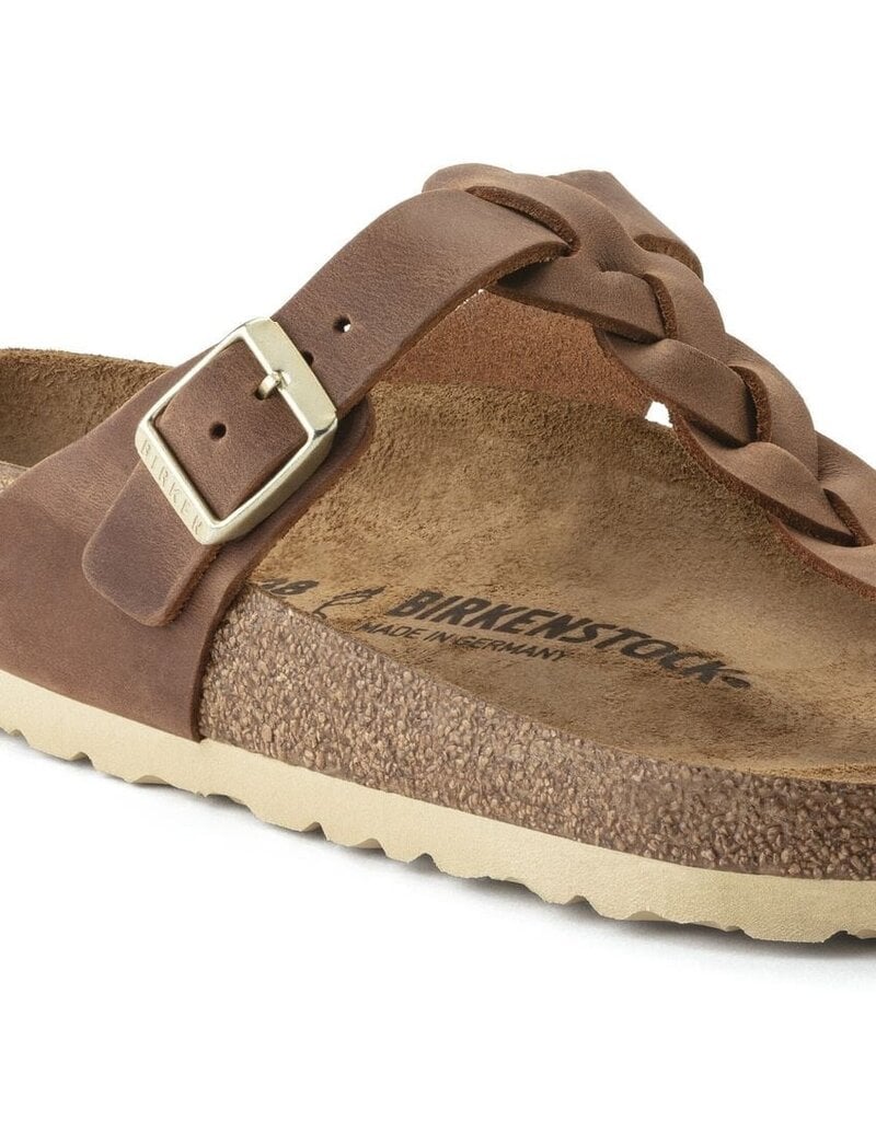 BIRKENSTOCK GIZEH BRAID OILED LEATHER-COGNAC