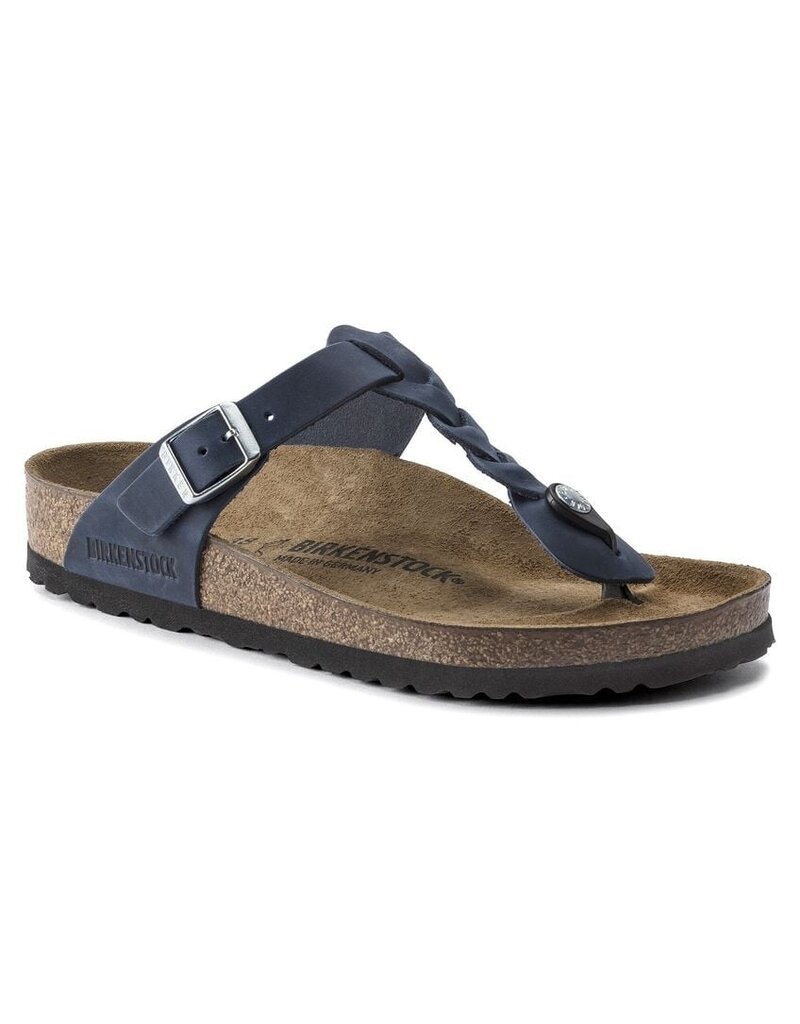 BIRKENSTOCK GIZEH BRAID OILED LEATHER-NAVY