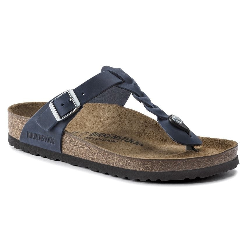 BIRKENSTOCK GIZEH BRAID OILED LEATHER-NAVY