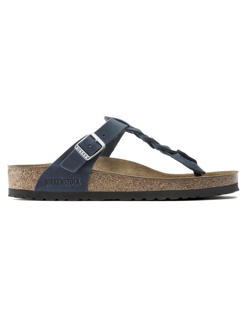 BIRKENSTOCK GIZEH BRAID OILED LEATHER-NAVY