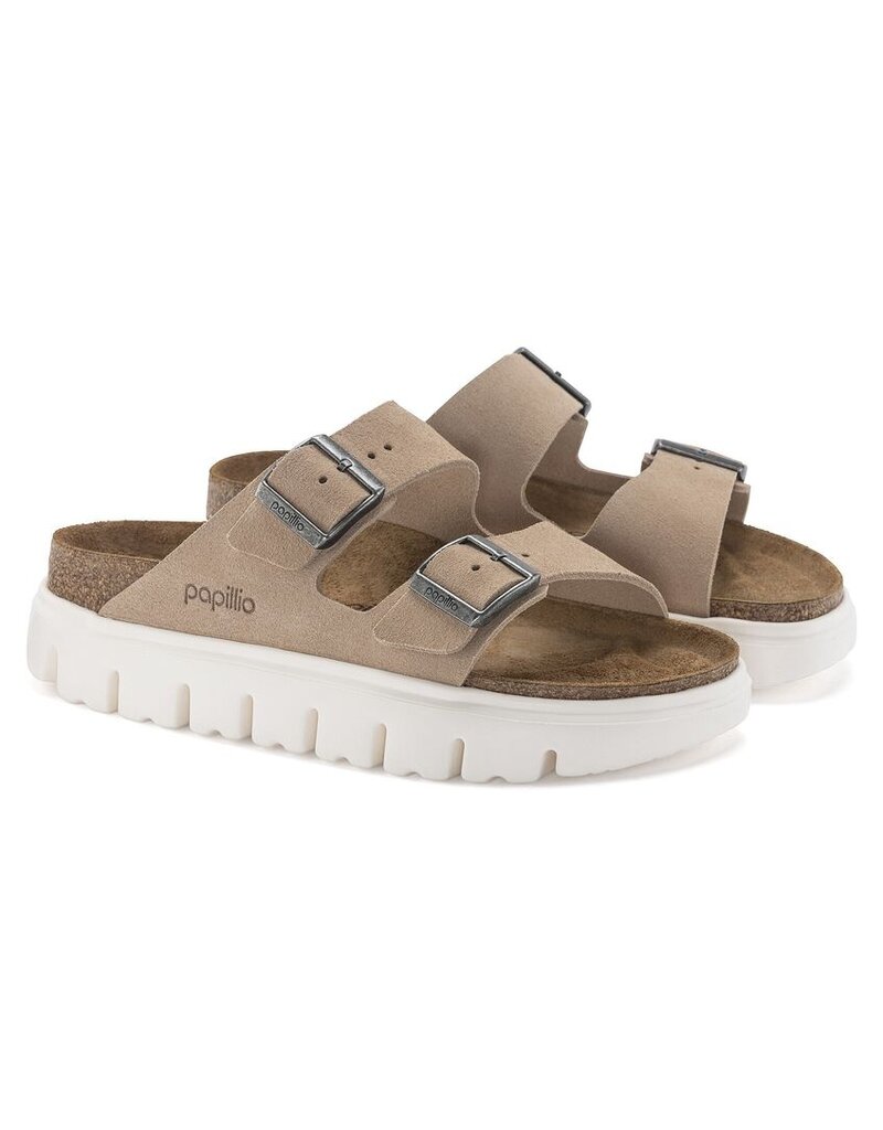 BIRKENSTOCK ARIZONA CHUNKY WARM SAND SUEDE