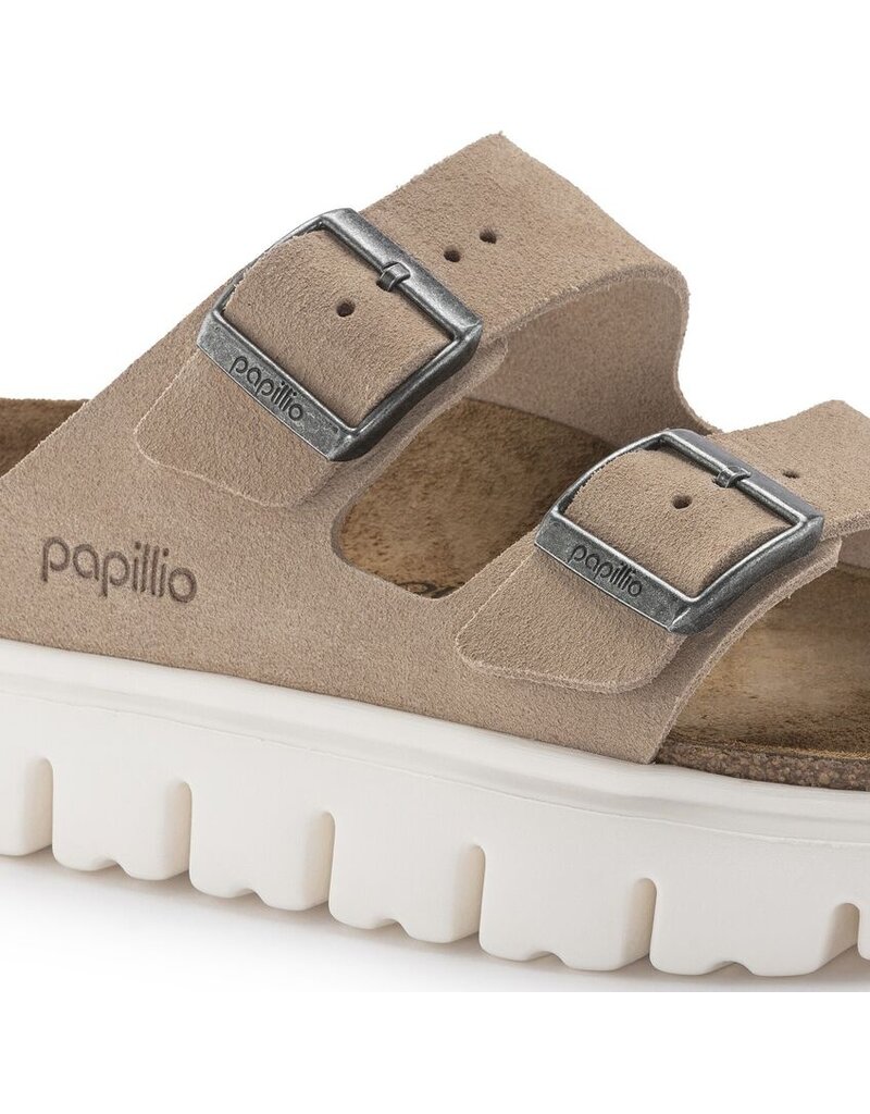 BIRKENSTOCK ARIZONA CHUNKY WARM SAND SUEDE