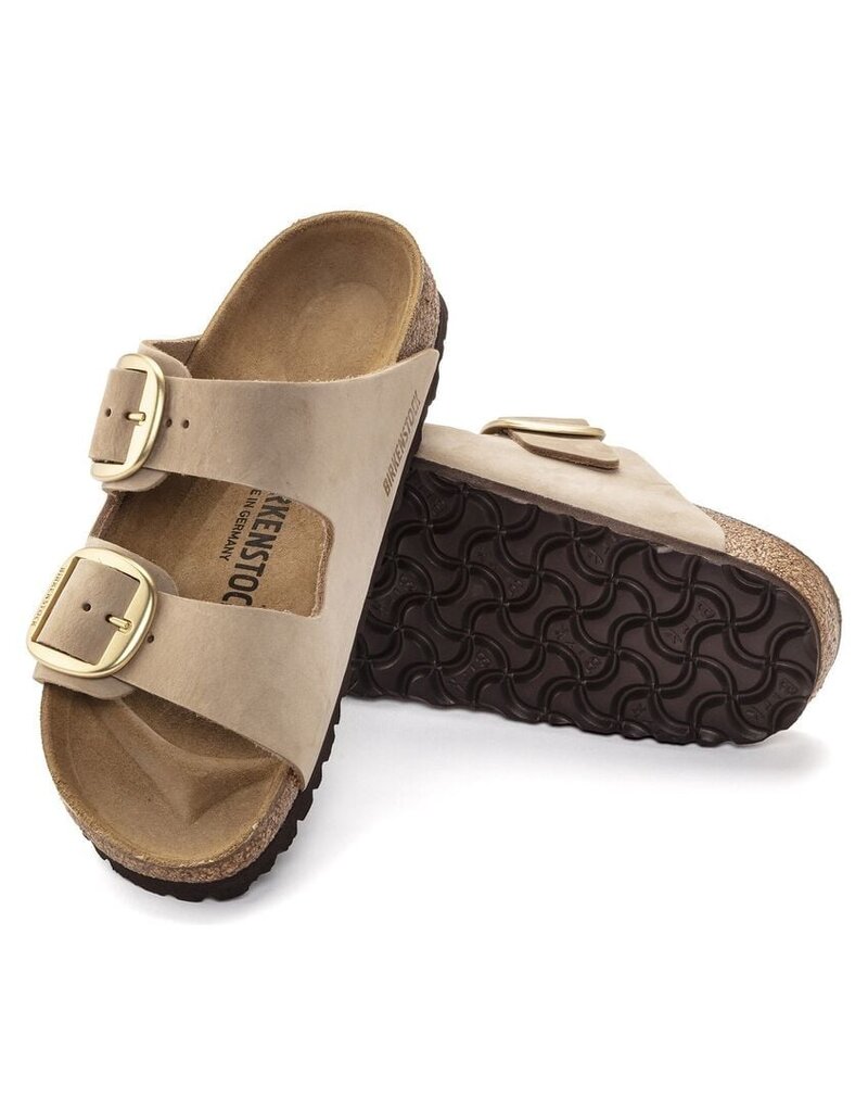 BIRKENSTOCK ARIZONA BIG BUCKLE NUBUCK LEATHER-SANDCASTLE