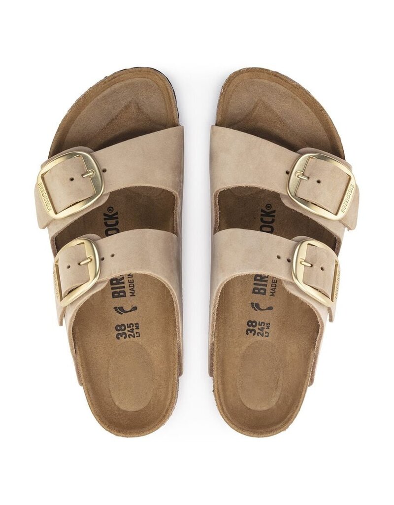 BIRKENSTOCK ARIZONA BIG BUCKLE NUBUCK LEATHER-SANDCASTLE