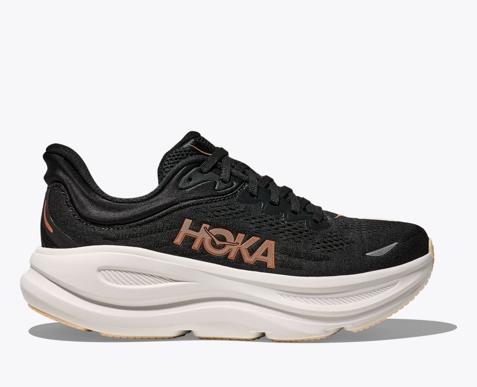 HOKA ONE ONE WOMEN'S BONDI 9-BLACK/ROSE GOLD