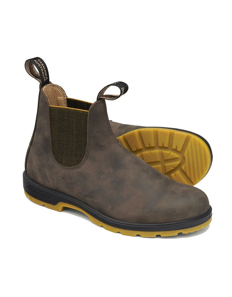 BLUNDSTONE CLASSIC CHELSEA BOOT #1944-RUSTIC BROWN/MUSTARD