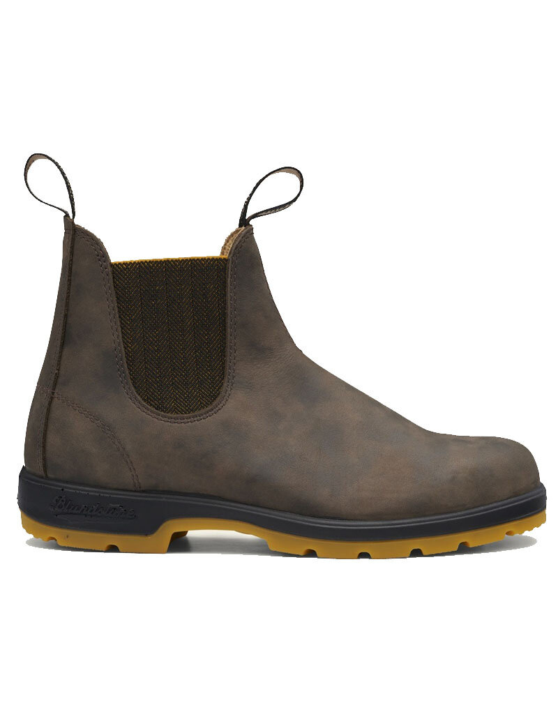 BLUNDSTONE CLASSIC CHELSEA BOOT #1944-RUSTIC BROWN/MUSTARD