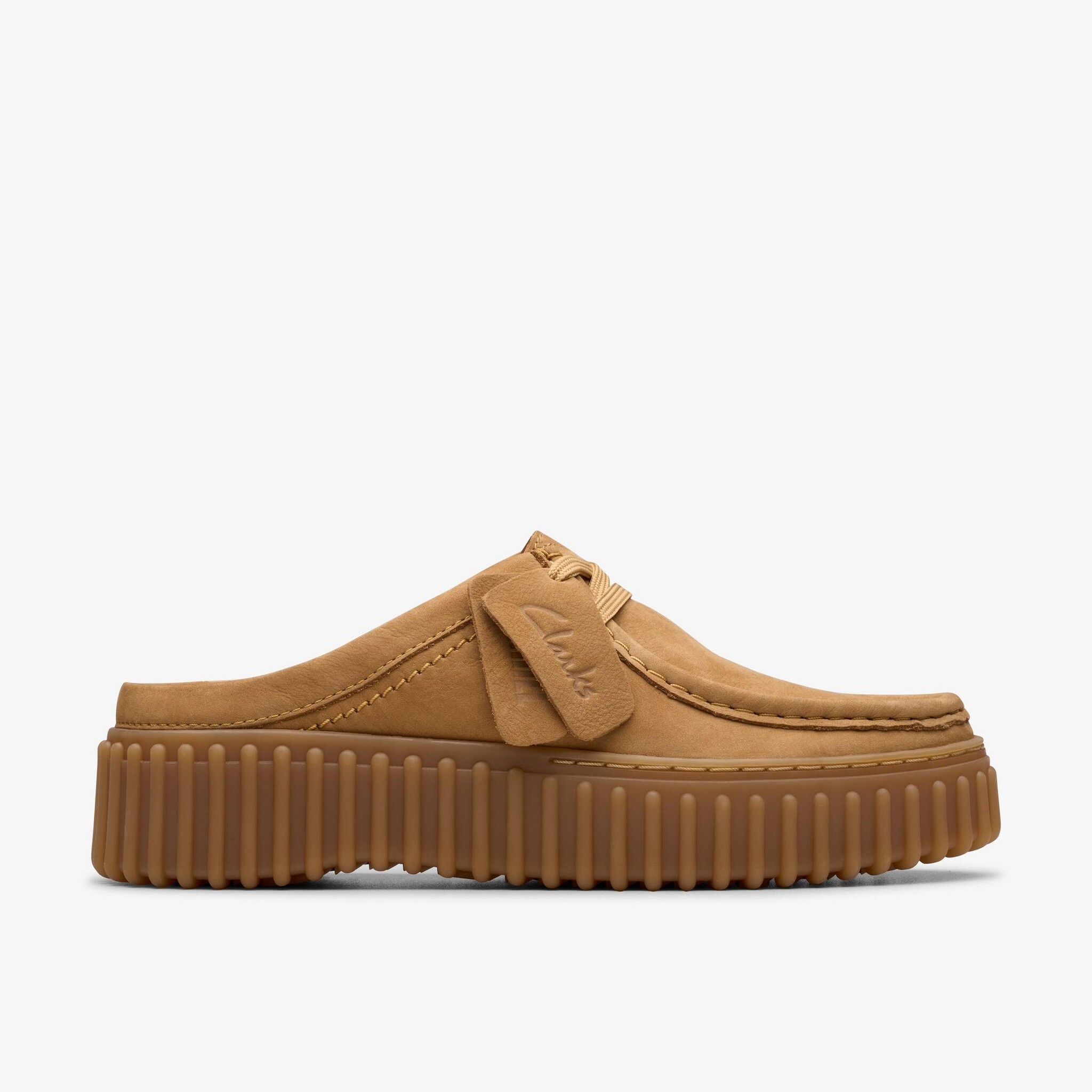CLARKS WOMEN'S TORHILL MULE NUBUCK-LIGHT TAN