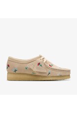 CLARKS WOMEN'S WALLABEE-FLOWERS TAUPE EMBROIDERY