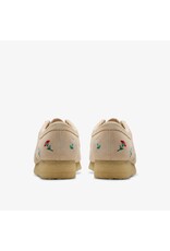 CLARKS WOMEN'S WALLABEE-FLOWERS TAUPE EMBROIDERY