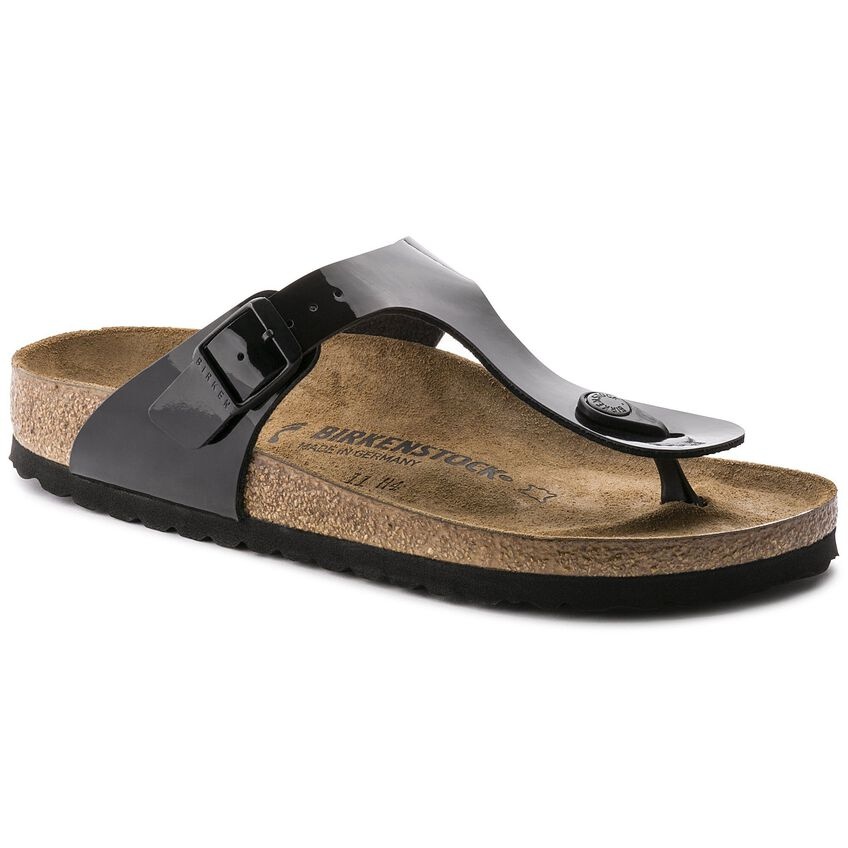 BIRKENSTOCK GIZEH PATENT BIRKO-FLOR-BLACK