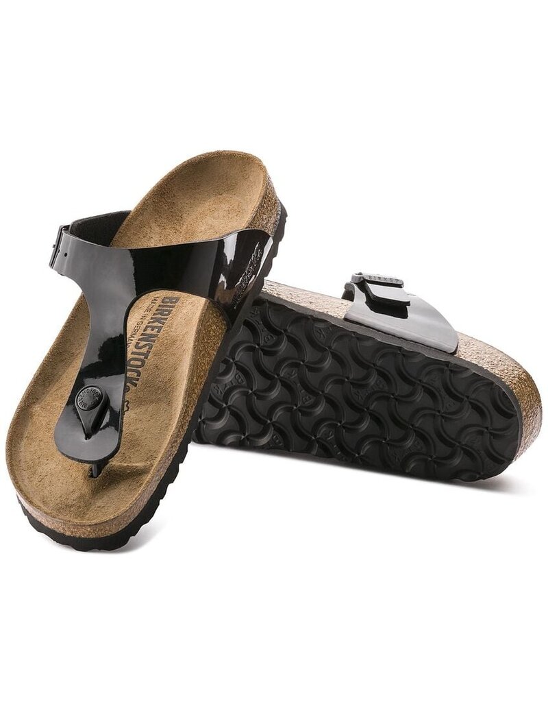 BIRKENSTOCK GIZEH PATENT BIRKO-FLOR-BLACK