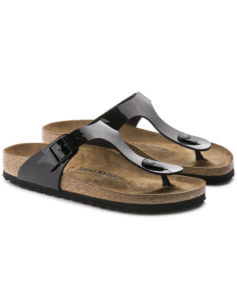 BIRKENSTOCK GIZEH PATENT BIRKO-FLOR-BLACK