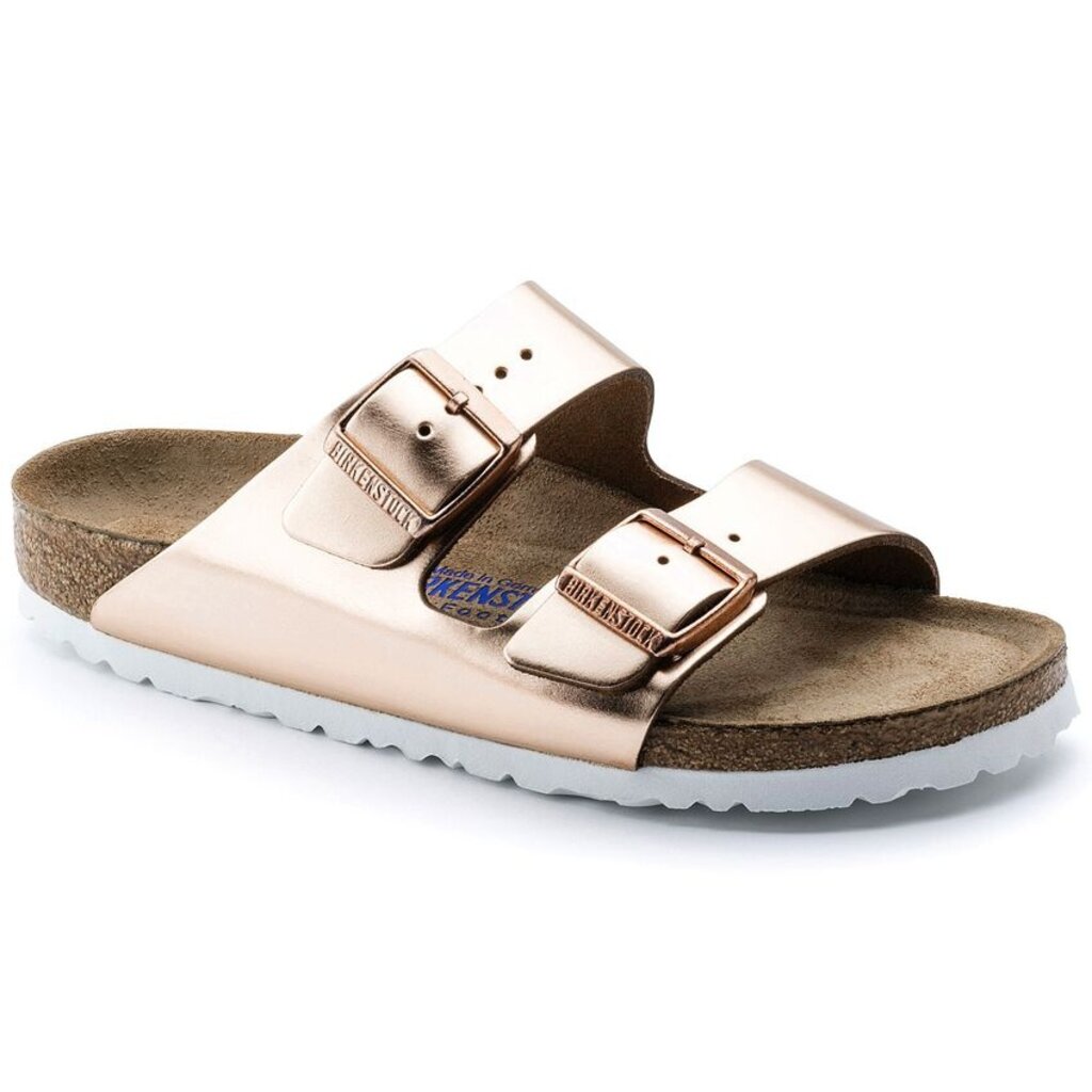 BIRKENSTOCK ARIZONA SOFT FOOTBED LEATHER-METALLIC COPPER