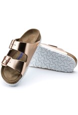 BIRKENSTOCK ARIZONA SOFT FOOTBED LEATHER-METALLIC COPPER